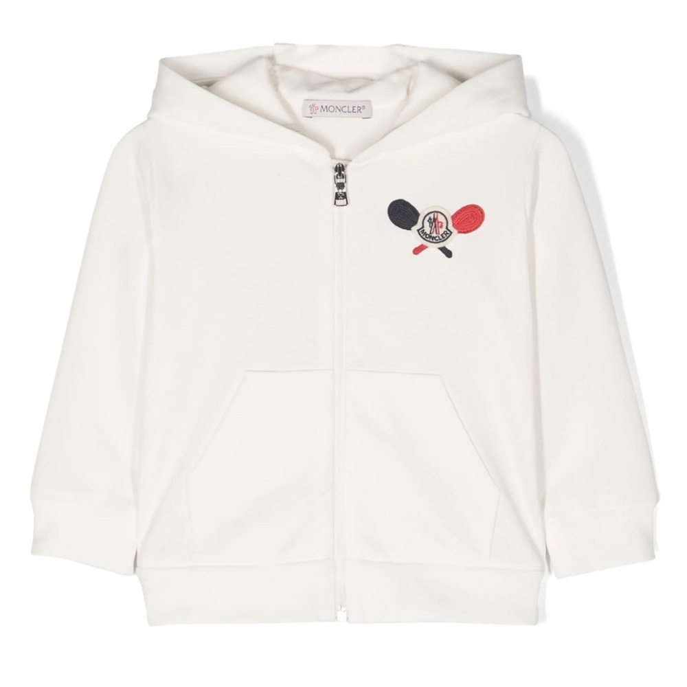 Moncler White Kids Hoodie with Logo 18-24M